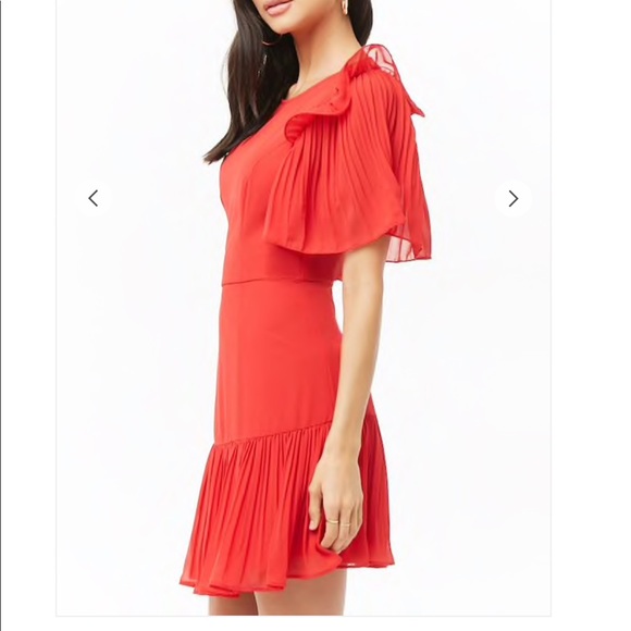NWT red chiffon dress - Picture 2 of 3